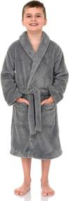 img 1 attached to 🧒 Boys Plush Shawl Fleece Bathrobe by TowelSelections