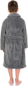 img 3 attached to 🧒 Boys Plush Shawl Fleece Bathrobe by TowelSelections