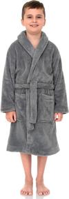 img 2 attached to 🧒 Boys Plush Shawl Fleece Bathrobe by TowelSelections