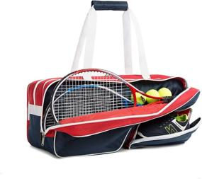 img 2 attached to 🎾 K-Cliffs Deluxe Tennis Racket Bag - Ultimate Durability with Ballistic Nylon & Convenient Shoe Compartment