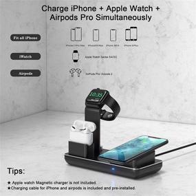 img 2 attached to 🔌 Versatile 3-in-1 Charging Stand for iPhone, Apple Watch, and AirPods - Fast Wireless Charger Compatible with iPhone 12/11/Pro Max/XR/XS Max/8 (2021 Upgraded)