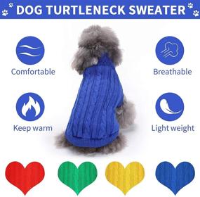 img 3 attached to 🐶 Geyoga Dog Sweater - Classic Cable Knit Turtleneck Winter Warm Pet Sweatshirt (4 Pieces) for Small Medium Dogs and Cats