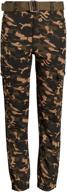 👖 camo print twill jogger pants for boys - quad seven's ultimate style and comfort combo logo