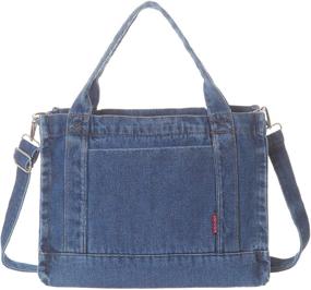 img 4 attached to AOCINA Denim Purse, Jean Travel Tote Bags for Women - Stylish Beach Bag, Denim Purses and Handbags for Teen Girls and Women