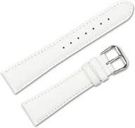 smooth leather watch band white logo