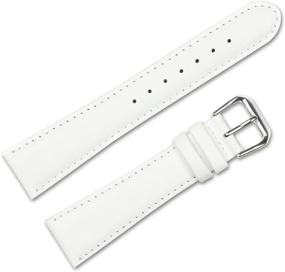 img 1 attached to Smooth Leather Watch Band White