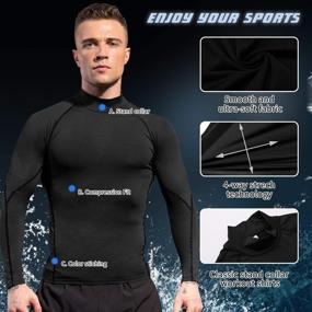img 2 attached to Compression Shirts Athletic Workout Undershirts