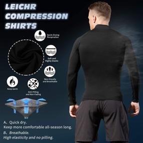 img 1 attached to Compression Shirts Athletic Workout Undershirts