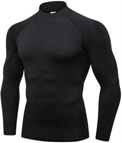 img 4 attached to Compression Shirts Athletic Workout Undershirts
