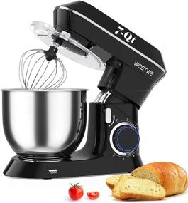 img 4 attached to 🍲 660W 6-Speed WESTWE Stand Mixer Blender with 7-QT Stainless Steel Mixing Bowl, Dough & Cake & Bread Kitchen Electric Stand Mixer, Stainless Steel Dough Hook, Wire Whip, Beater, Splash Guard