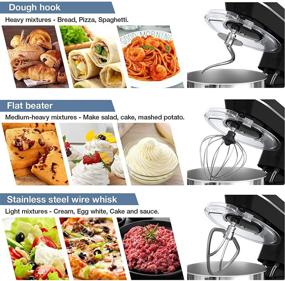 img 3 attached to 🍲 660W 6-Speed WESTWE Stand Mixer Blender with 7-QT Stainless Steel Mixing Bowl, Dough & Cake & Bread Kitchen Electric Stand Mixer, Stainless Steel Dough Hook, Wire Whip, Beater, Splash Guard