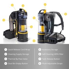 img 3 attached to 🧹 Effortless Cleaning: Lightweight Commercial Bagless Backpack Vacuum