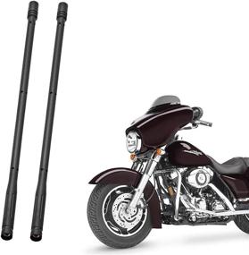 img 4 attached to KSaAuto H10 Pair AM/FM Radio Antenna For Harley Davidson Road Street Electra Tour Glide (20 Types Optional) 13 Inch Polished