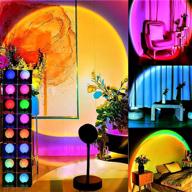 🌈 16 colors sunset projector lamp: 360° rotation, color changing rainbow projection light with tripod - perfect visual led light for photography, home party, and bedroom логотип