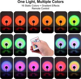 img 3 attached to 🌈 16 Colors Sunset Projector Lamp: 360° Rotation, Color Changing Rainbow Projection Light with Tripod - Perfect Visual LED Light for Photography, Home Party, and Bedroom