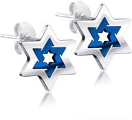 ✡️ hypoallergenic stainless steel star of david stud earrings for women & girls by 555jewelry logo