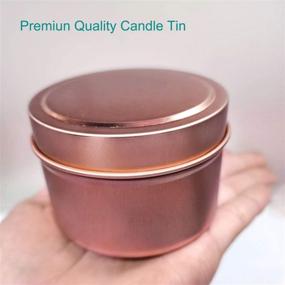 img 1 attached to 🕯️ Metal Candle Tin 16 Piece Set: 4 oz Candle Jar Containers for DIY Candle Making - Light Rose Gold with Lids