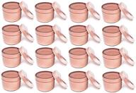 🕯️ metal candle tin 16 piece set: 4 oz candle jar containers for diy candle making - light rose gold with lids logo