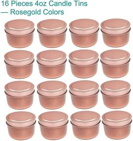 img 3 attached to 🕯️ Metal Candle Tin 16 Piece Set: 4 oz Candle Jar Containers for DIY Candle Making - Light Rose Gold with Lids