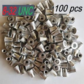 img 2 attached to 🔩 Качественный пакет из 100 алюминиевых гайек-втулок Nutserts размером 8-32 со фланцем