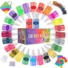 img 4 attached to 🌈 Tie Dye Kit with 52 Dye Packets - 26 Colors for Kids & Adults | Complete Set including Shirts | Art Party DIY Gifts | Craft Fabric Textile Project for Handmade Parties