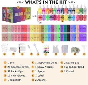 img 1 attached to 🌈 Tie Dye Kit with 52 Dye Packets - 26 Colors for Kids & Adults | Complete Set including Shirts | Art Party DIY Gifts | Craft Fabric Textile Project for Handmade Parties