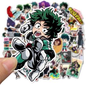 img 1 attached to 🦸 50PCS Waterproof PVC Stickers for Laptop, Notebooks, Car, Bicycle, Skateboards, Luggage Decoration - My Hero Design