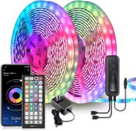 🌈 nexillumi 65.6ft led lights for bedroom music sync color changing rgb led strip rope lights with 44-key remote, 5050 rgb led light strips (app+remote+mic+3 button switch) – enhance your seo! логотип