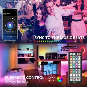 img 3 attached to 🌈 Nexillumi 65.6ft LED Lights for Bedroom Music Sync Color Changing RGB LED Strip Rope Lights with 44-Key Remote, 5050 RGB LED Light Strips (APP+Remote+Mic+3 Button Switch) – Enhance Your SEO!