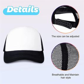 img 1 attached to 🧢 Customizable Sublimation Trucker Hat Set: 4-Piece Sublimation Blank Mesh Hats for Unisex Adults