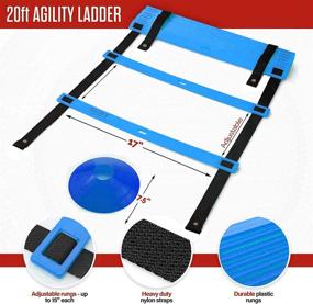 img 3 attached to 🏋️ Sports Training Equipment Set - Agility Ladder with 12 Rungs, Running Parachute, Jump Rope, Resistance Bands, and 12 Cones for Enhanced Football, Basketball, and Hockey Athlete Training