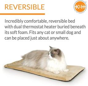 img 2 attached to 🐱 Thermo-Kitty Mat Reversible Cat Bed by K&amp;H Pet Products, now with Heated Comfort