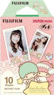 📸 1 pack of fuji instax mini films compatible with polaroid mio &amp; 300 - lomo diana instant back - little twin stars - logo
