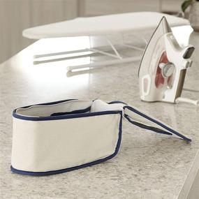 img 1 attached to Household Essentials 900 Iron Caddy Storage Bag: Polyester Cotton Canvas, Natural with Blue Trim – Efficient and Stylish Organization Solution