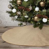 🎄 yuboo burlap christmas tree skirt: 48" rustic jute double layers xmas tree decorations for home farmhouse décor - washable & stylish logo