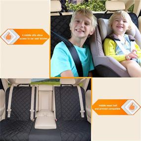 img 2 attached to 🐾 Premium YesYees Waterproof Dog Car Seat Covers: Nonslip Bench Seat Cover for Middle Seat Belt and Armrest - Fits Most Cars, Trucks, and SUVs