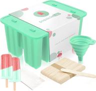 🍦 popsiclelab silicone popsicle mold set - bpa free, food grade ice pop molds for kids - homemade popsicles, ice cream mold - includes popsicle holder, 50 popsicle sticks, 50 popsicle bags, and funnel logo