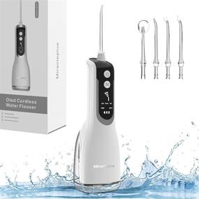 img 4 attached to 🚰 Miracleplus Professional Cordless Water Flosser - OLED Oral Irrigator for Travel & Home, IPX7 Waterproof Rechargeable Dental Flosser with 5 Modes