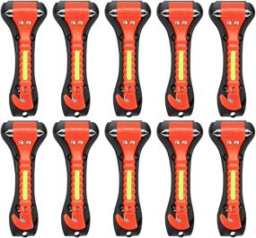 img 4 attached to 🚗 OUCPC Safety Hammer 10 Pack - Car Escape Tool with Window Breaker & Seat Belt Cutter + Reflective Tape for Family Rescue, Life Saving Survival Kit
