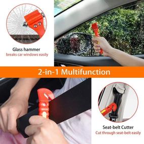img 3 attached to 🚗 OUCPC Safety Hammer 10 Pack - Car Escape Tool with Window Breaker & Seat Belt Cutter + Reflective Tape for Family Rescue, Life Saving Survival Kit