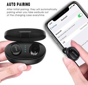 img 1 attached to 🎧 Беспроводные наушники gorsun, внутриканальные стерео-наушники Bluetooth 5.0 с встроенным микрофоном и ультралегким дизайном - беспроводные наушники IPX5 водонепроницаемые, быстрая зарядка через Micro USB, сенсорное управление для тренировок, дома и офиса.