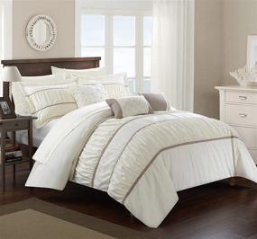 img 3 attached to 🛏️ Chic Home CS2124-AN 10 Piece Cheryl Comforter Set, Queen, Beige: Elevate Your Bedroom with Stylish Sophistication