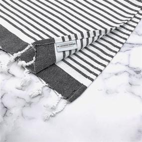 img 1 attached to 🧺 Turkish Hand Towels by The Accented Co - Set of 4, Hand-Knotted Tassel Tea Towels in Black - Turkish Cotton with Hanging Loop, 29x17 inches