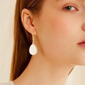 img 3 attached to 💎 Stunning BaubleStar Simulated Druzy Tear Drop Dangle Earrings: Chic and Glamorous