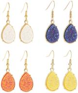 💎 stunning baublestar simulated druzy tear drop dangle earrings: chic and glamorous logo