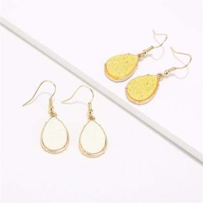 img 1 attached to 💎 Stunning BaubleStar Simulated Druzy Tear Drop Dangle Earrings: Chic and Glamorous