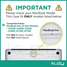 img 2 attached to Kuzy Teal MacBook Pro 13 Inch Case 2020-2016: Vented Hard Shell Cover for A2338 M1, A2289, A2251, A2159, A1989, A1706, A1708