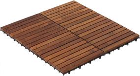 img 3 attached to 🔲 Bare Decor EZ-Floor Solid Teak Wood Oiled Finish Interlocking Flooring Tiles (Set of 10) - Long 9 Slat