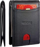 👜 stylish and sleek: minimalist premium leather hiromeqi blocking wallet logo