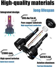 img 1 attached to 💡 Набор конверсии галогенных фар LED ламп головного света D2S D4S D2R D4R D2H D2C D1S D3S D1R D3R D1C D3C D4C - высокие и низкие лучи HID Xenon - CSP 3570 - 20000 люмен 80 Вт 6500K холодный белый свет - готово к CAN-шине и без ошибок